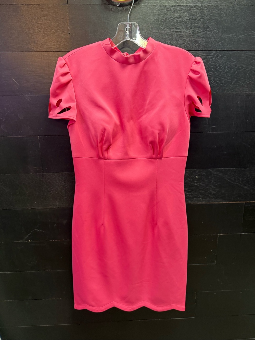 Rachel Allan Coral Pink Cutout Sleeve Mini Dress - Picture 3 of 4